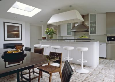 Kitchen with chairs table white